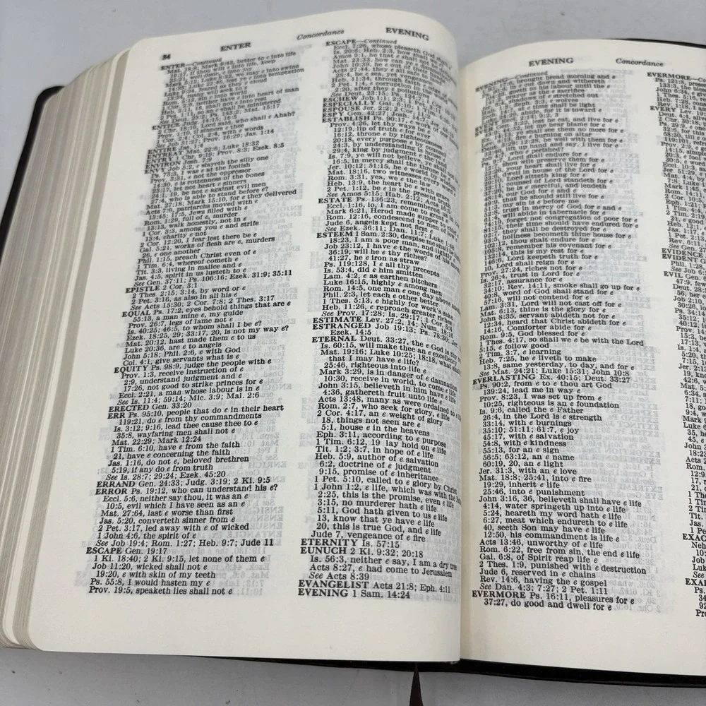 Vintage Holy Bible w Personal Comment Oral Roberts King James Black Leather 1981